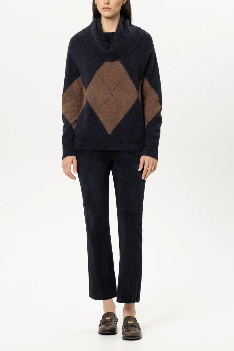 Luisa Cerano Damen Shawlneck-Pullover Multi