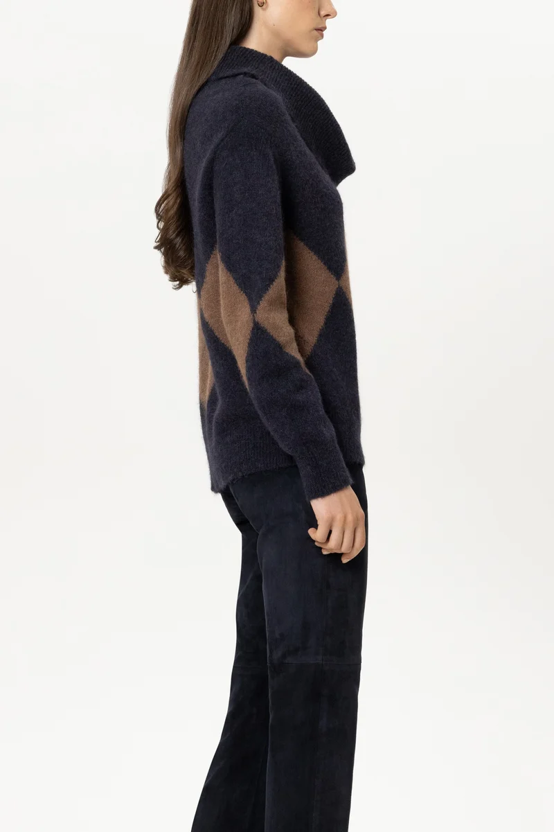 Luisa Cerano Damen Shawlneck-Pullover Multi