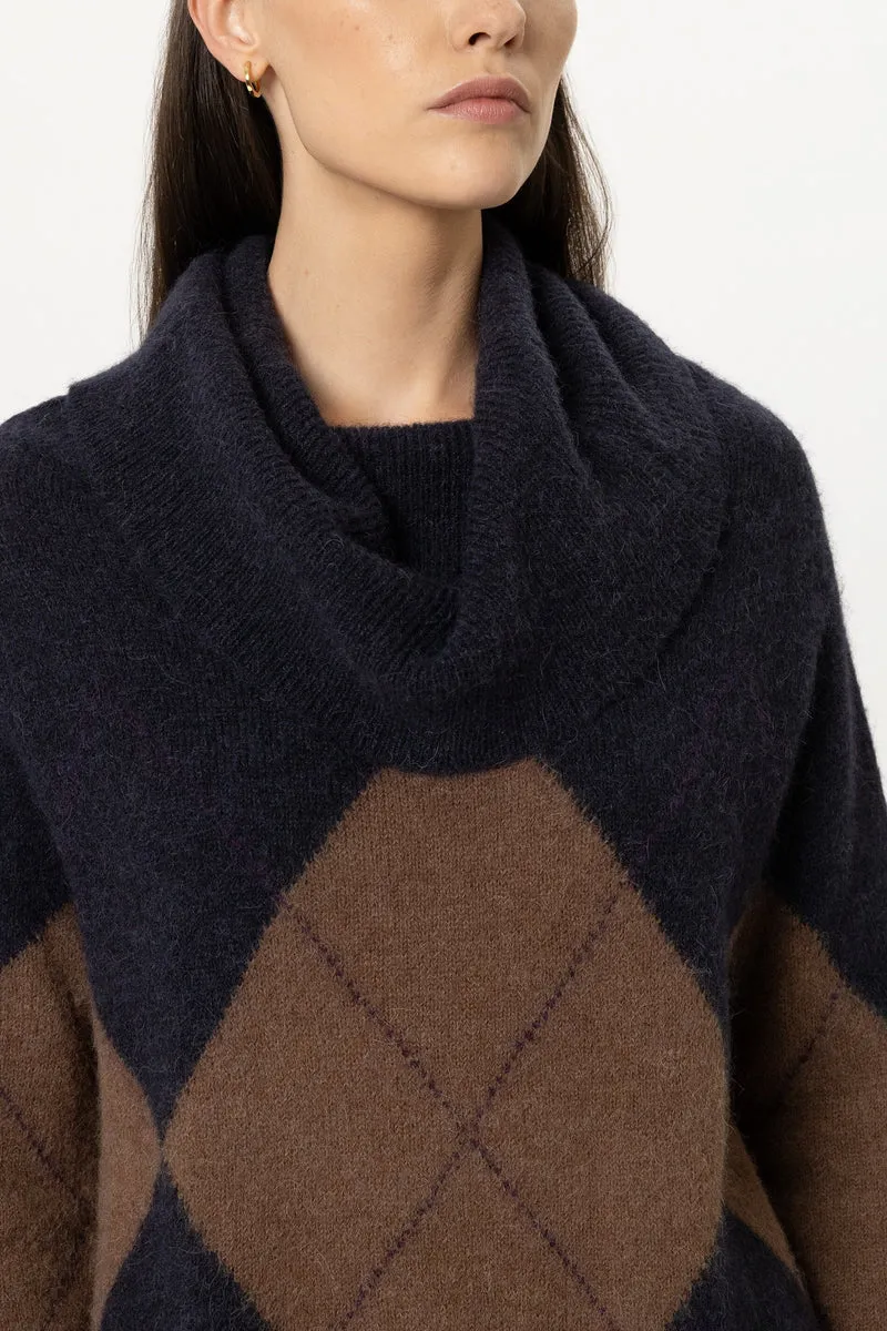Luisa Cerano Damen Shawlneck-Pullover Multi