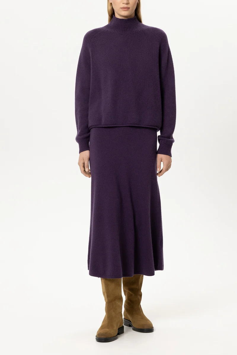 Luisa Cerano Damen Turtleneck aus Kaschmir-Mix Plum