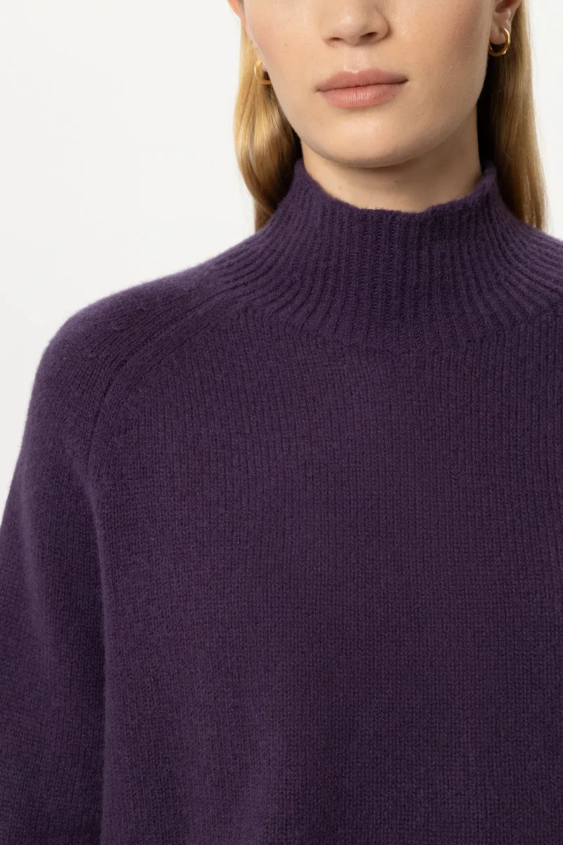 Luisa Cerano Damen Turtleneck aus Kaschmir-Mix Plum
