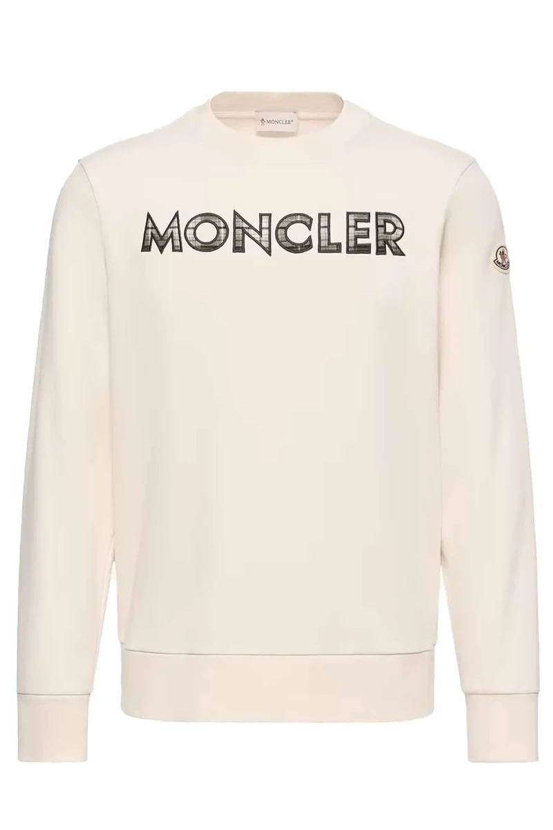 Moncler Herren Sweatshirt Natur-Weiss