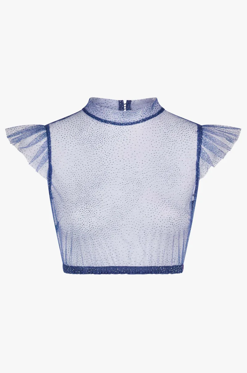 Dirndlbluse Heiki in Blau