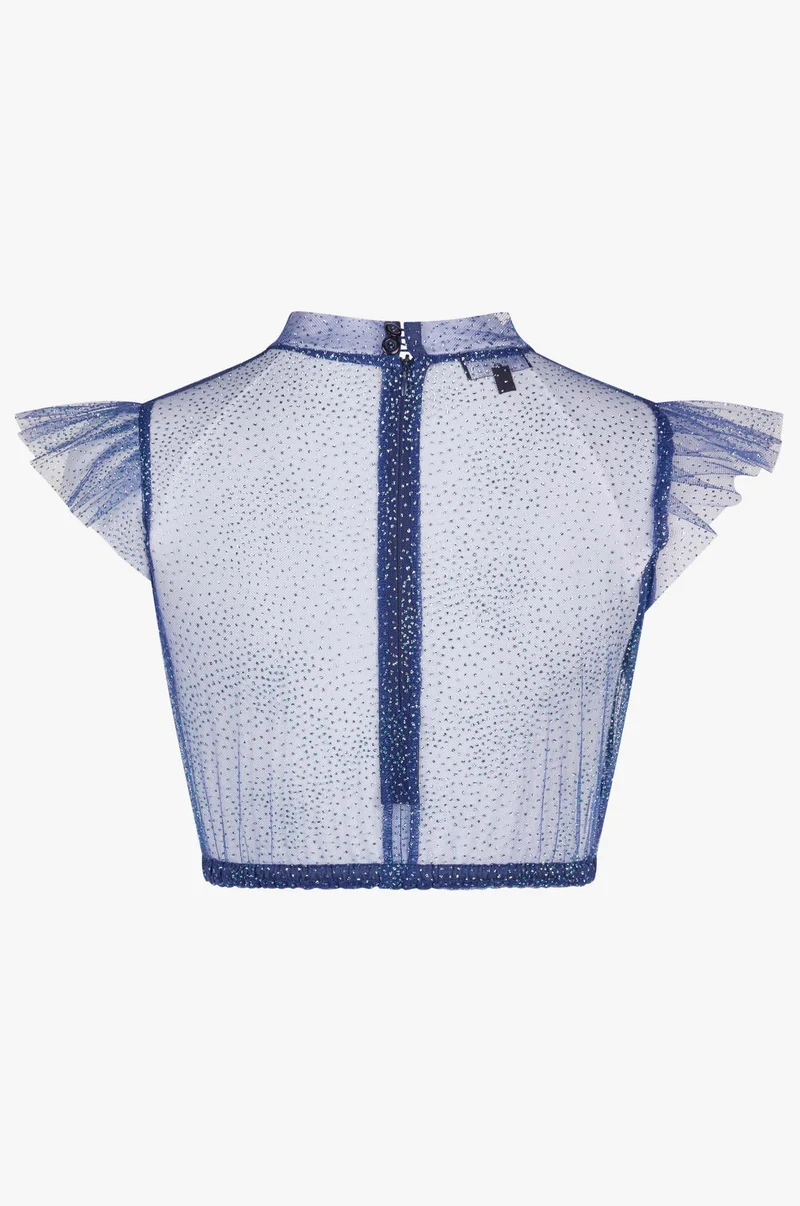 Dirndlbluse Heiki in Blau