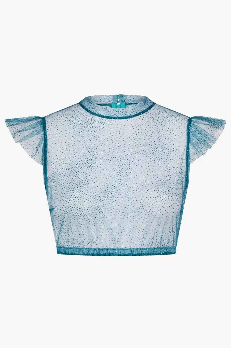 Dirndlbluse Heiki in Cyan