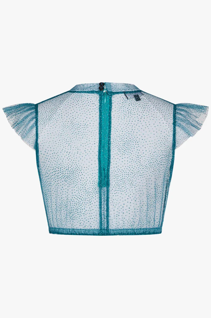 Dirndlbluse Heiki in Cyan