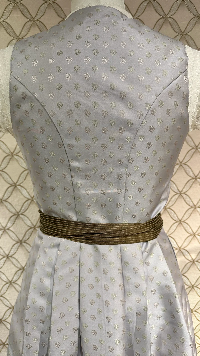 Dirndl Goldstich eisblau mit Schnalle 75cm