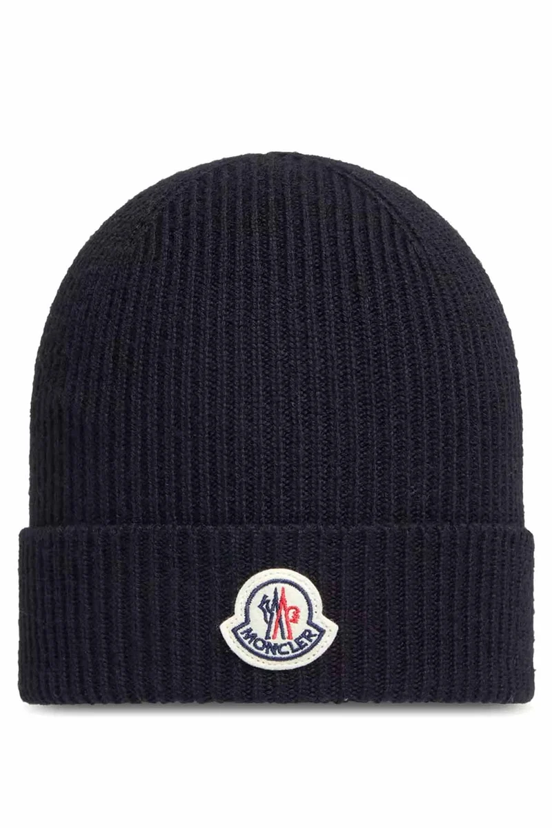 Moncler Herren Strickmütze Schwarz