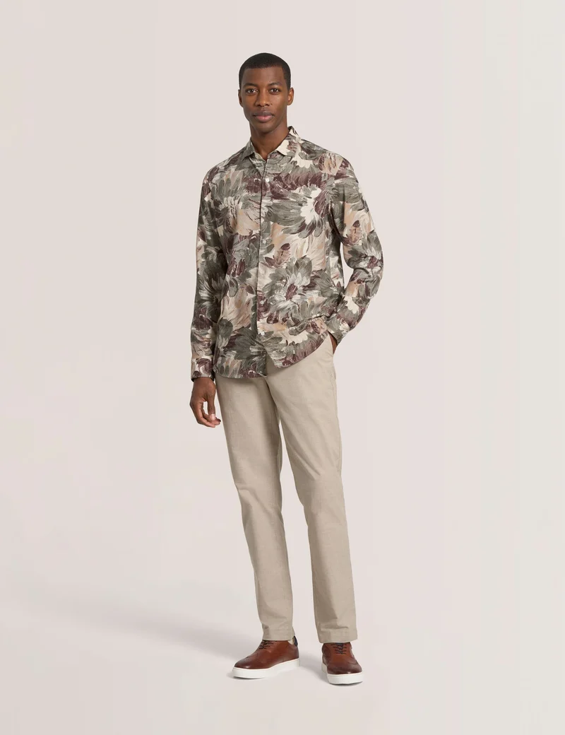 PAINTED PRINT SHIRT | OLIVE