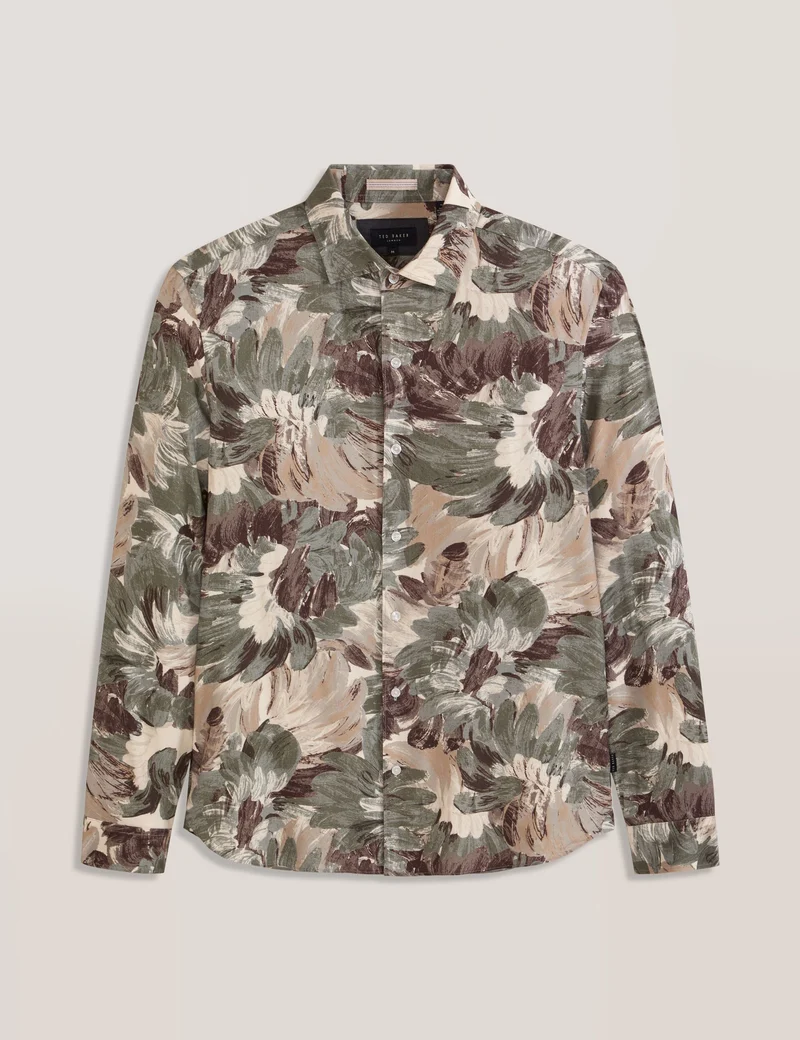 PAINTED PRINT SHIRT | OLIVE