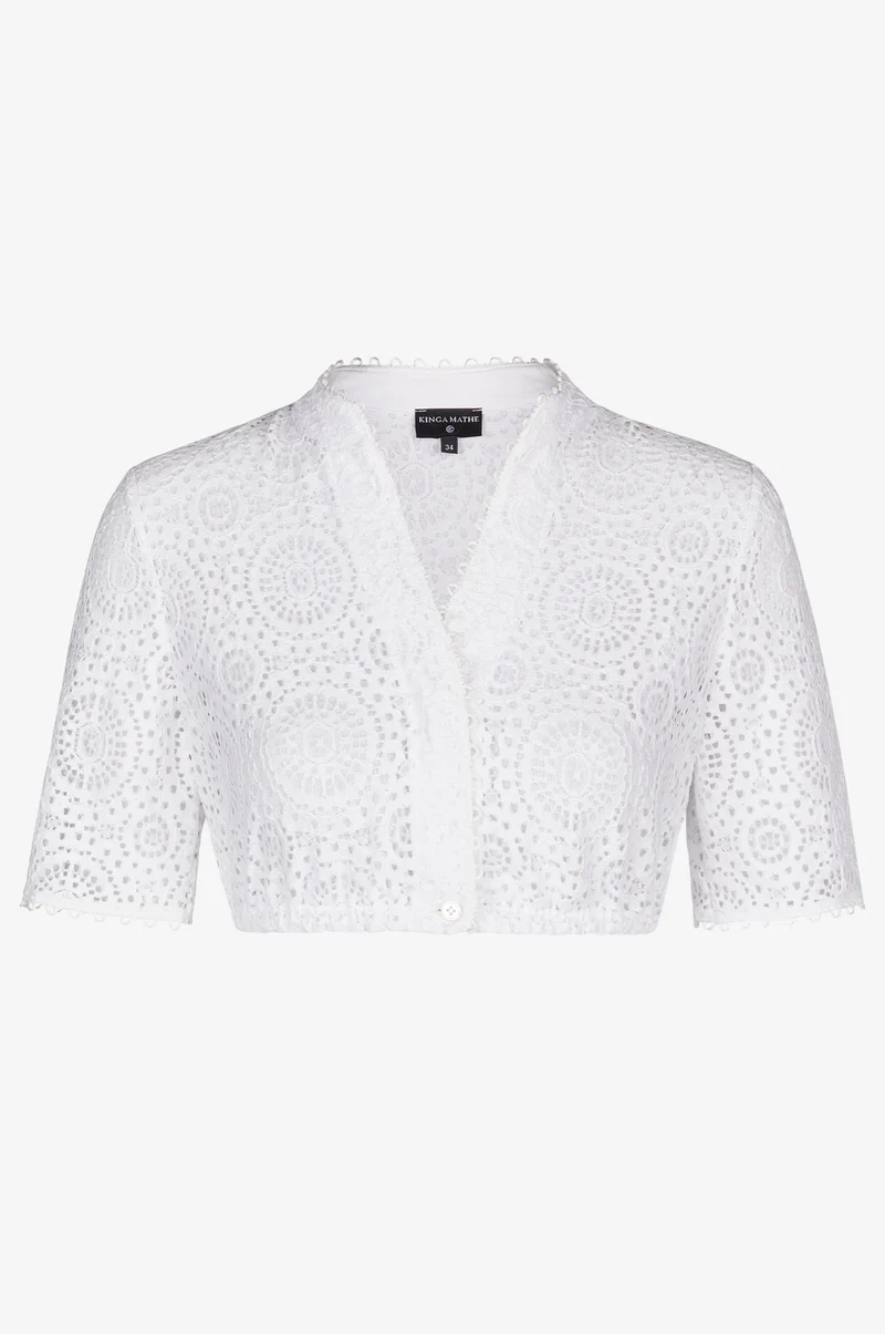 Dirndlbluse Suri mit Halbarm in weiß
