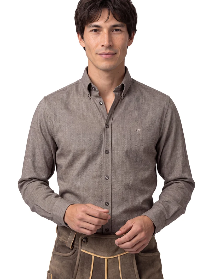Button-down Hemd Fischgrat