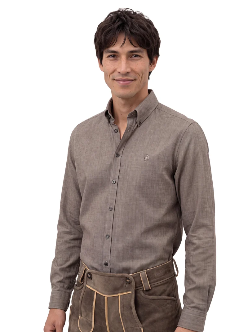 Button-down Hemd Fischgrat