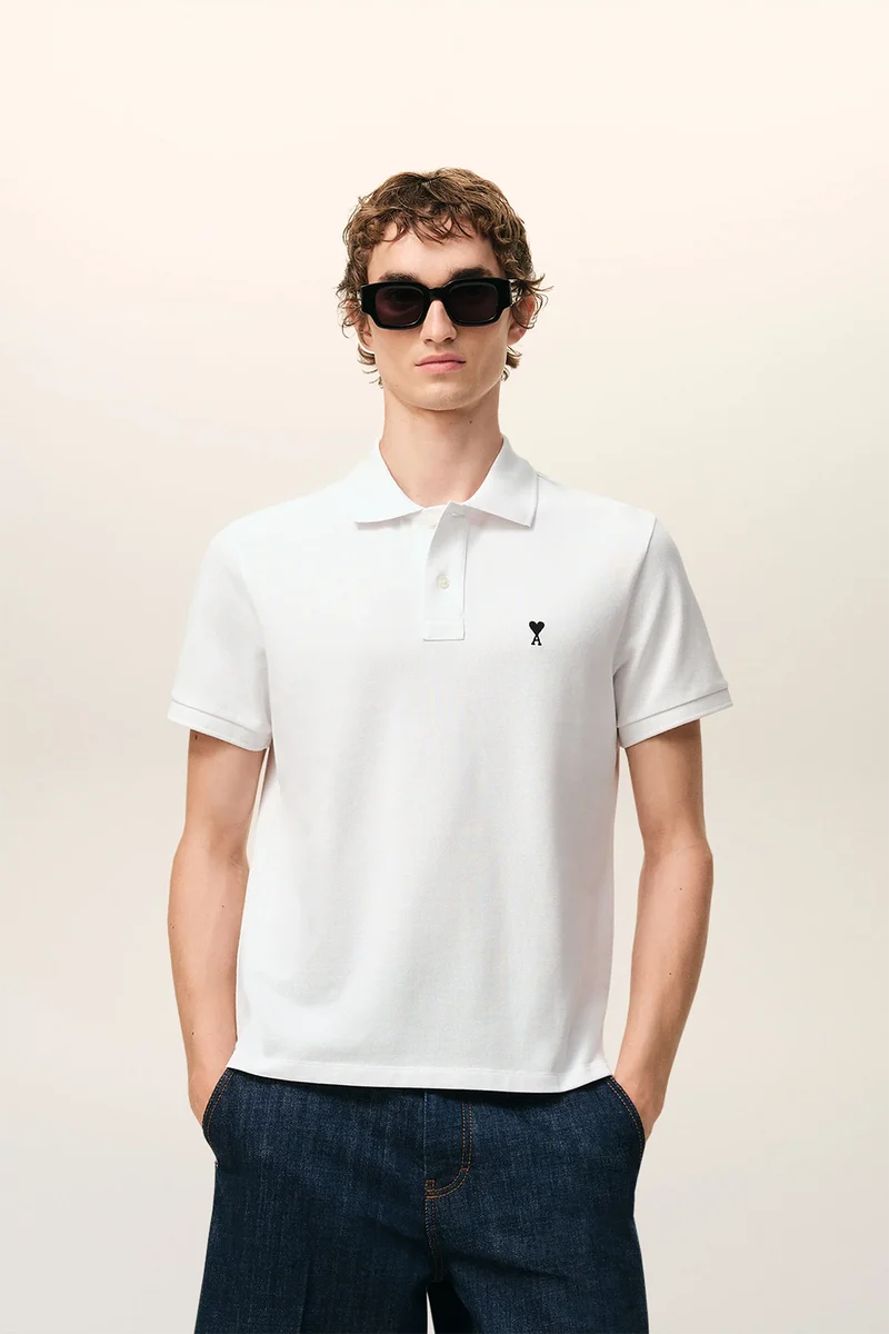 AMI Paris Herren Poloshirt Weiss