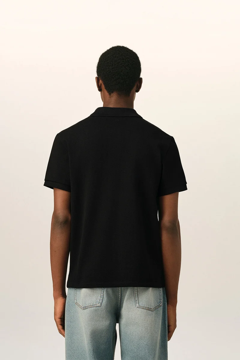 AMI Paris Herren Poloshirt Schwarz