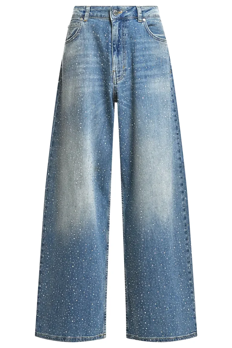 Essentiel Antwerp Damen Jeans mit Strassverzierung Kactus Blau