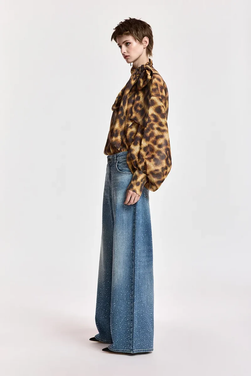 Essentiel Antwerp Damen Jeans mit Strassverzierung Kactus Blau