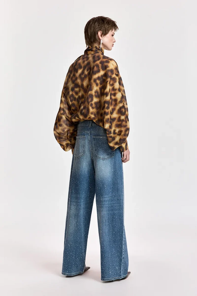 Essentiel Antwerp Damen Jeans mit Strassverzierung Kactus Blau