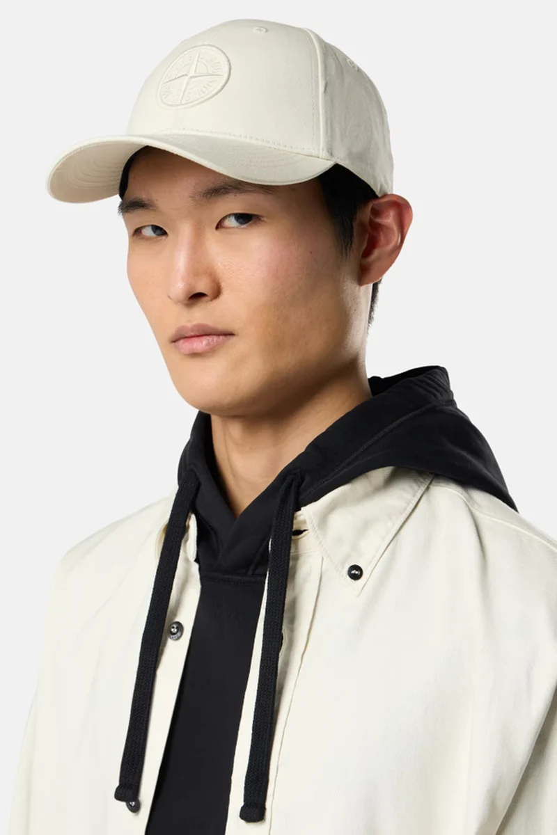Stone Island Herren Schildmütze Elfenbeinweiss