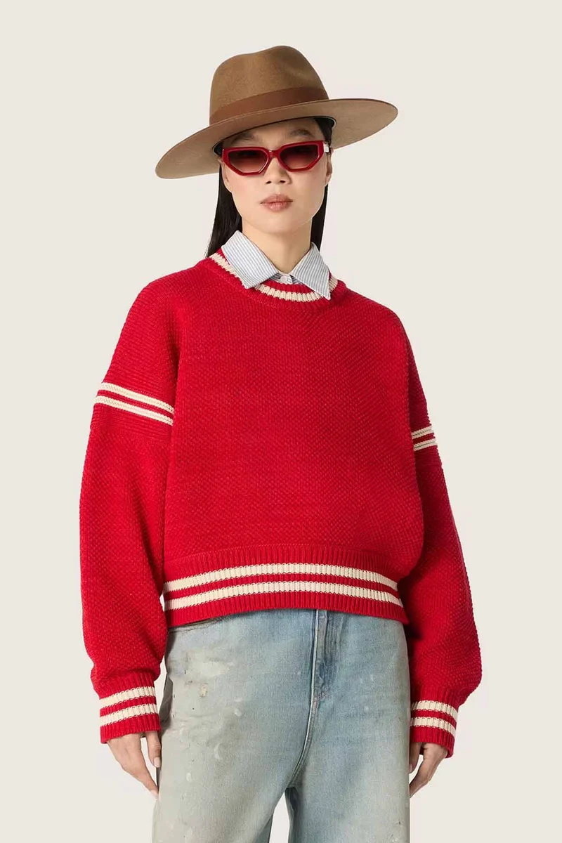 Golden Goose Damen Strickpullover Tomato Red