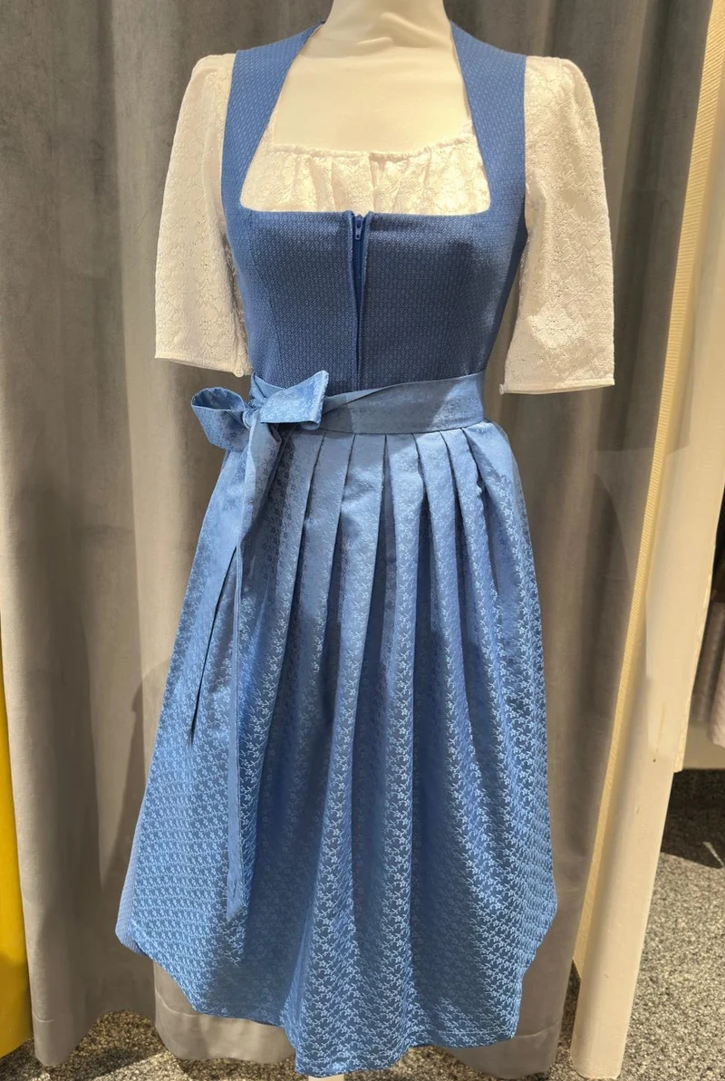 Dirndl Goldstich hellblau 70cm