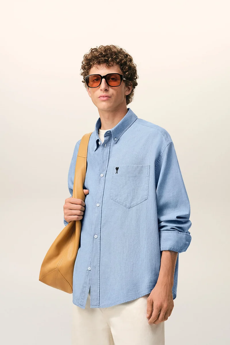 AMI Paris Herren Hemd Hellblau
