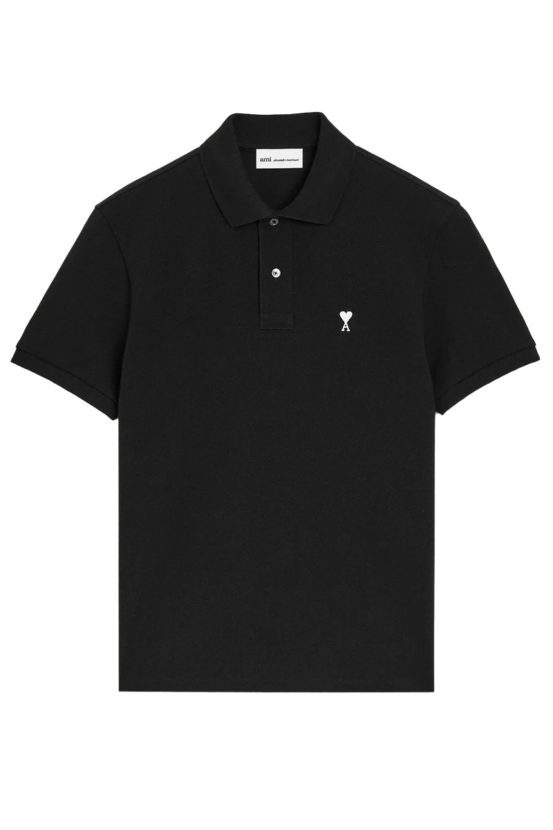 AMI Paris Herren Poloshirt Schwarz
