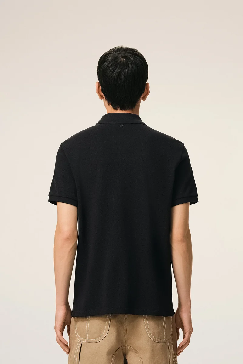 AMI Paris Herren Poloshirt Schwarz