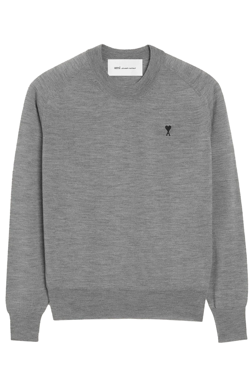 AMI Paris Herren Strickpullover Grau
