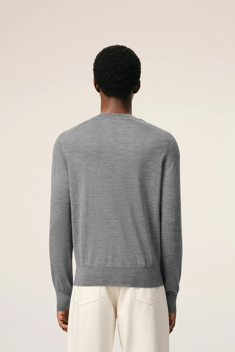 AMI Paris Herren Strickpullover Grau