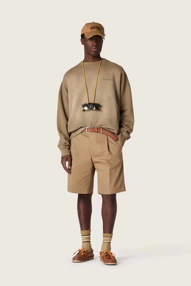 Golden Goose Unisex Sweatshirt in Bleached Look Military Green