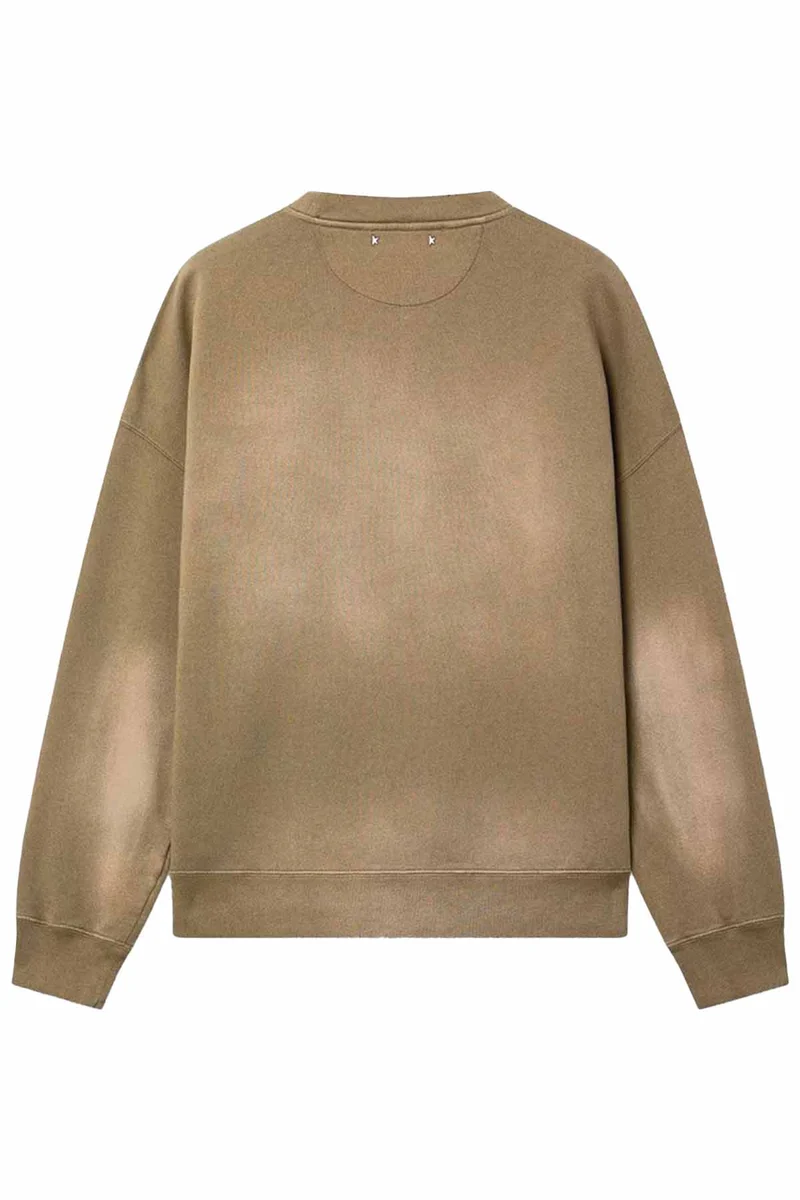 Golden Goose Unisex Sweatshirt in Bleached Look Military Green