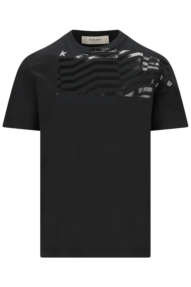 Golden Goose Unisex T-Shirt Regular Fit mit Logo Print Schwarz