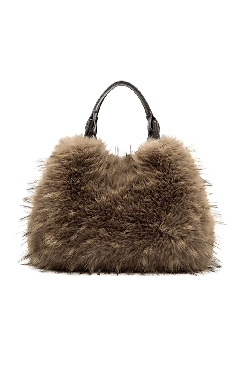 Gianni Chiarini Damen Handtasche Dua aus Kunstpelz Espresso