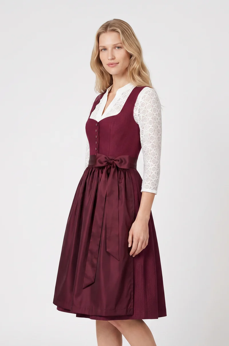 Dirndl Nora in Weinrot
