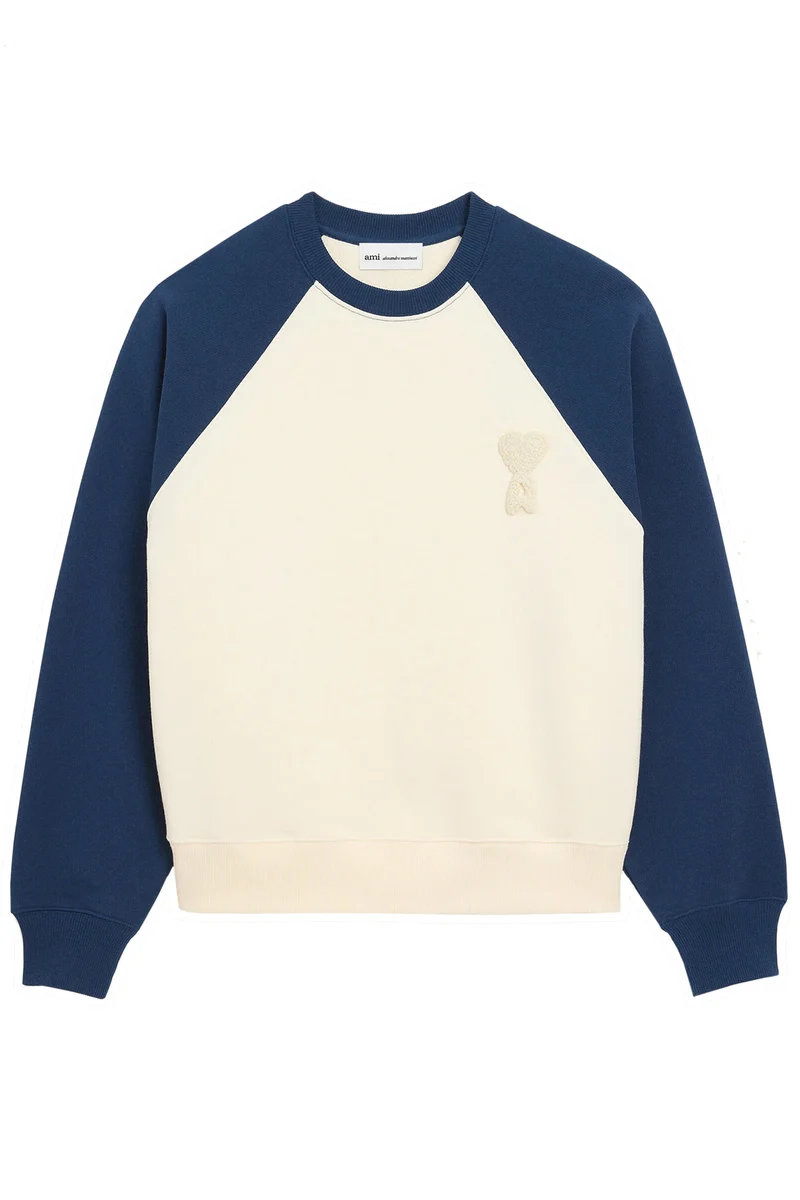 AMI Paris Herren Sweatshirt Natur-Weiss/Tinte