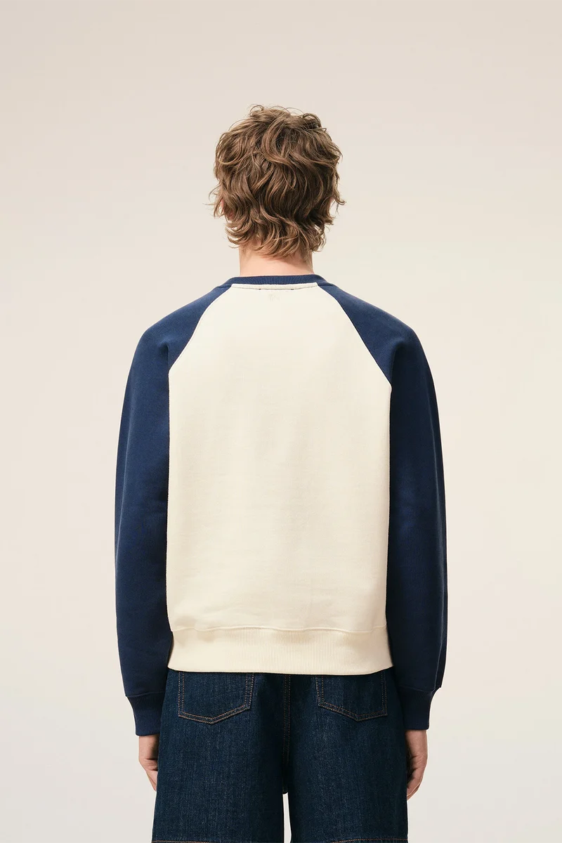 AMI Paris Herren Sweatshirt Natur-Weiss/Tinte