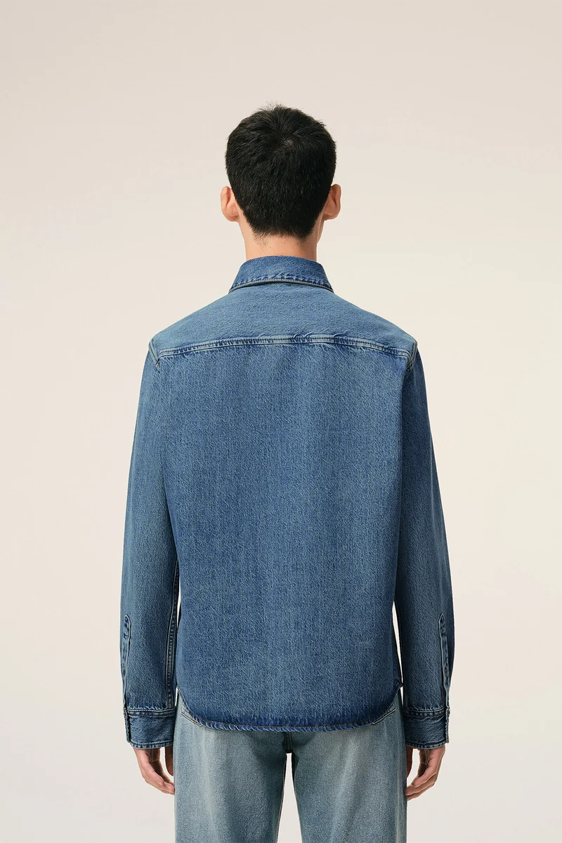 AMI Paris Herren Jeanshemd Blau