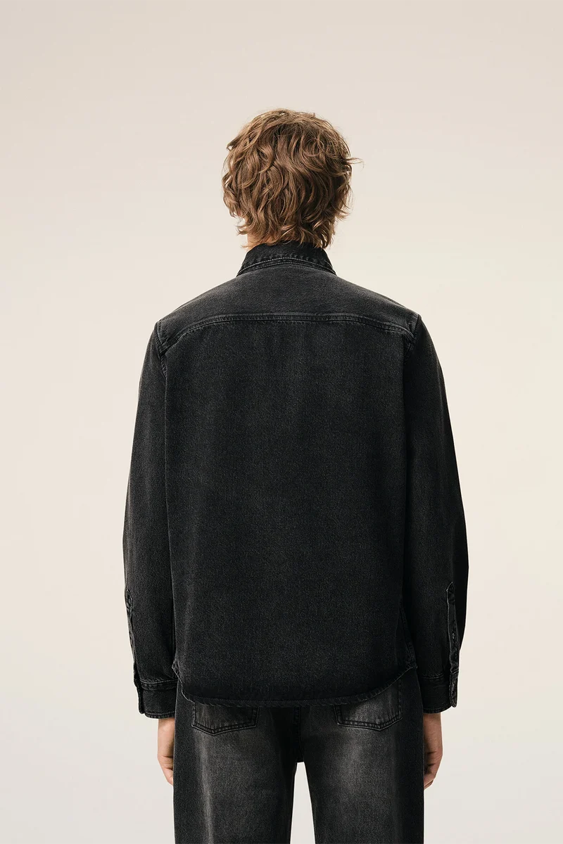 AMI Paris Herren Jeanshemd Schwarz