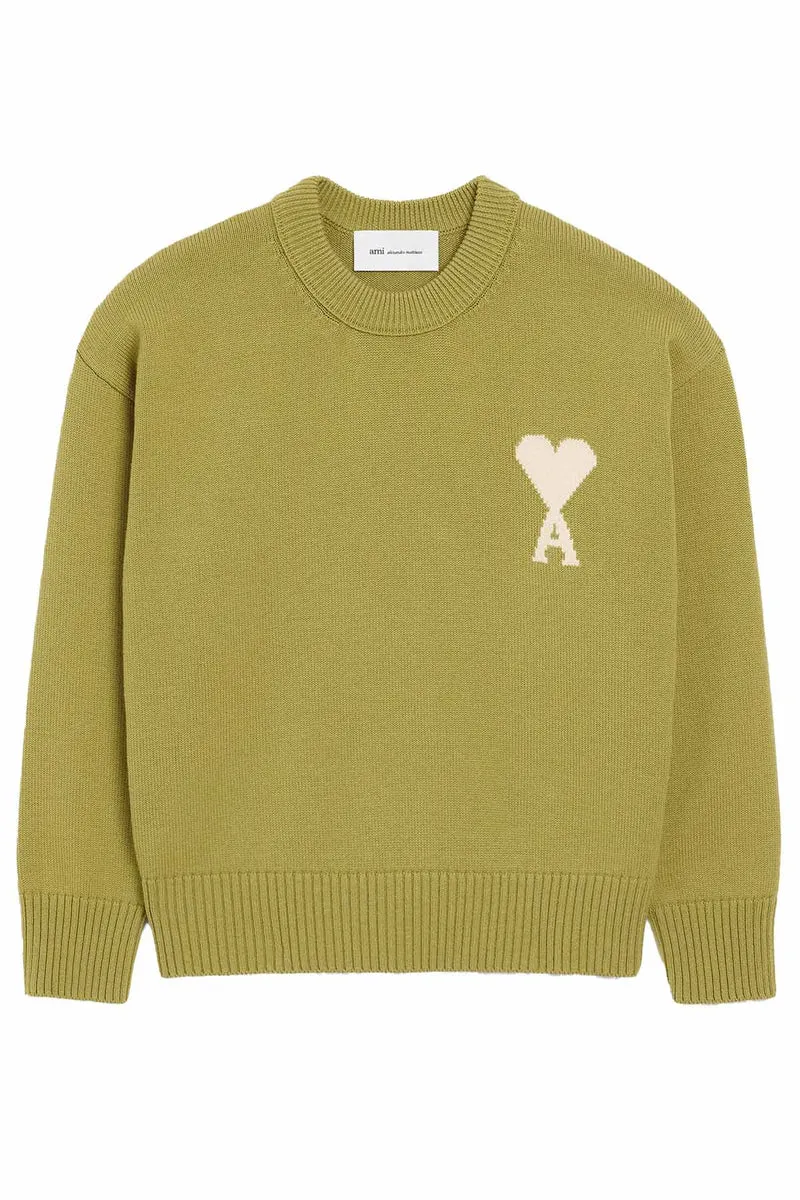 AMI Paris Herren Strickpullover Matcha