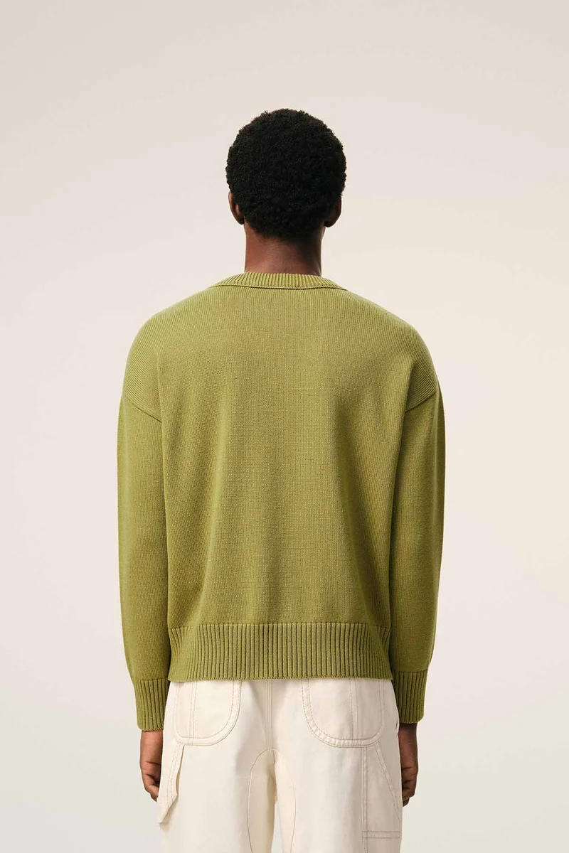 AMI Paris Herren Strickpullover Matcha