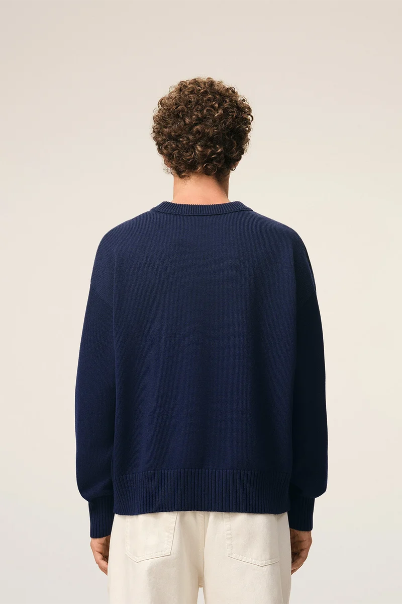 AMI Paris Herren Strickpullover Tinte