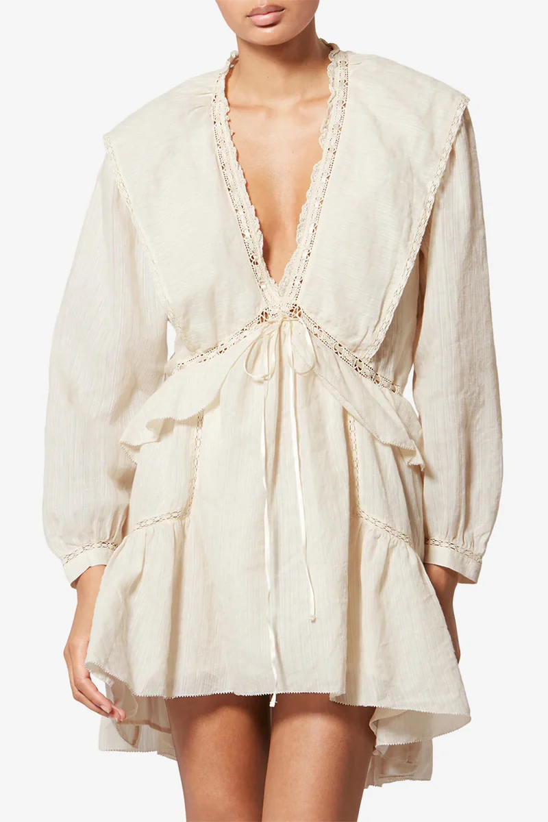 Isabel Marant Étoile Damen Kleid Damya Natur-Weiss