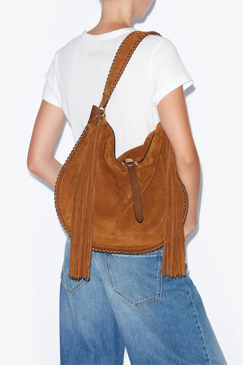 Isabel Marant Étoile Damen Handtasche Oskan Soft Folk Cognac