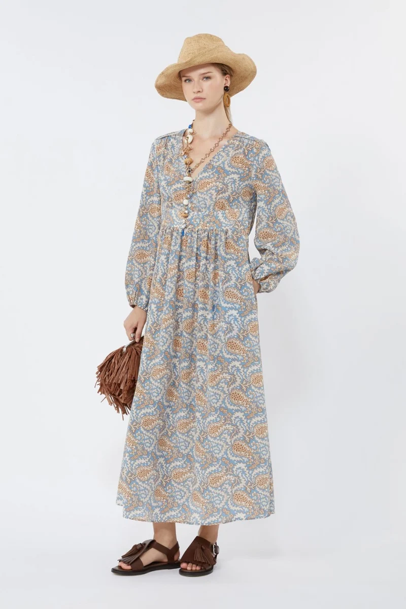 Weekend Max Mara Damen Seidenkleid Wkdmartora Hellblau