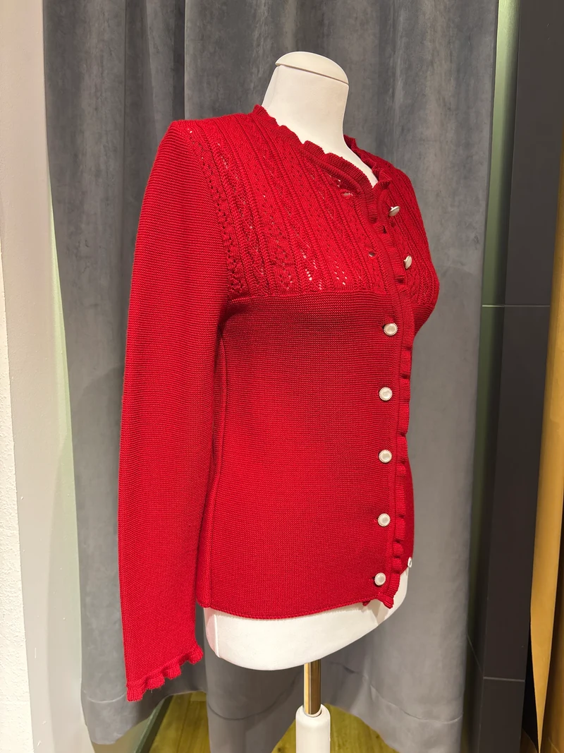 Trachten Dirndl Strickjacke Vera rot