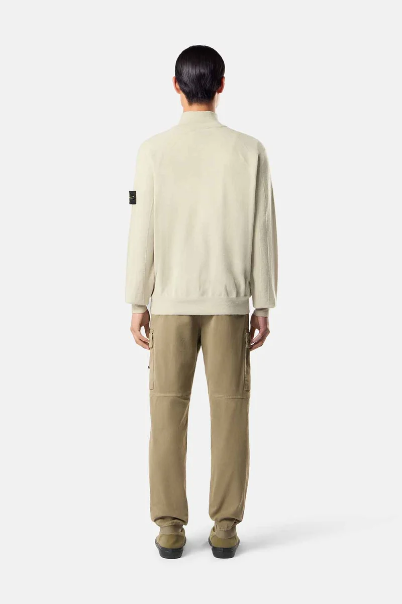Stone Island Herren Half-Zip-Strickpullover Sandfarben