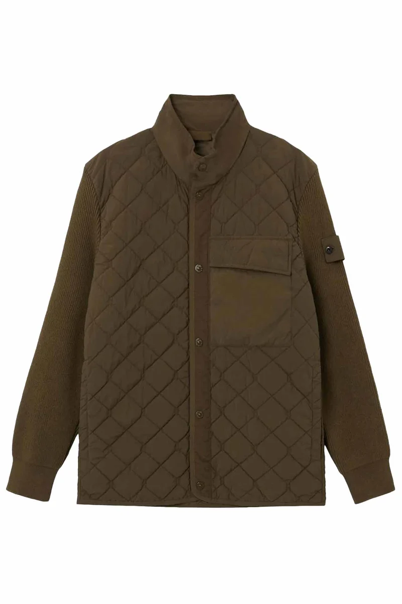 Stone Island Herren Steppjacke Ghost Militärgrün