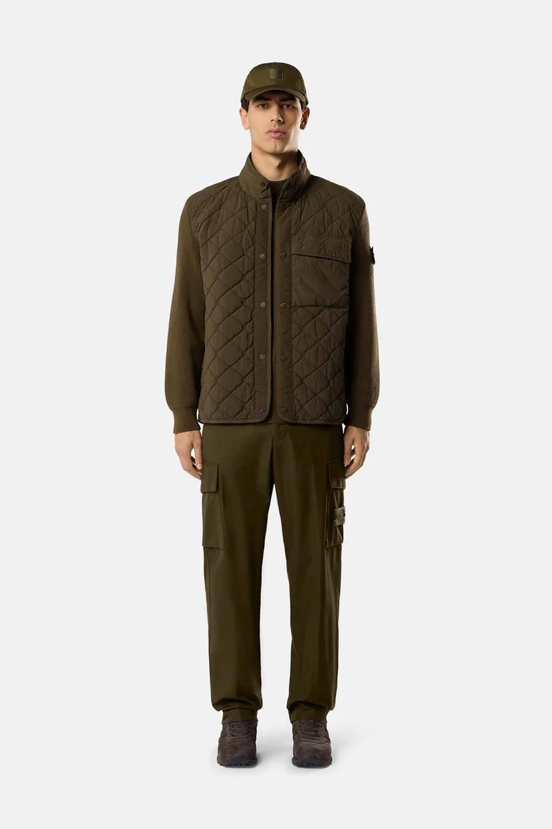 Stone Island Herren Steppjacke Ghost Militärgrün