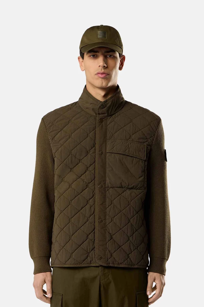 Stone Island Herren Steppjacke Ghost Militärgrün
